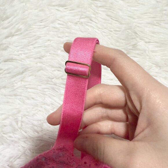 Women Ann Summers Sexy Lace Padded Plunge Underwired Bra in Pink Size 32F - Picture 2 of 8